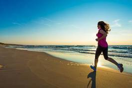 Fotoroleta sportowy zmierzch zabawa jogging plaża