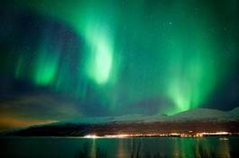 Fototapeta pejzaż lód skandynawia niebo gwiazda