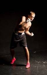 Naklejka boks ćwiczenie portret bokser