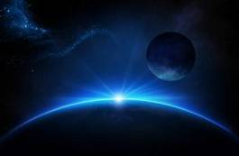 Fotoroleta noc księżyc kosmos 3d glob