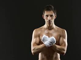 Naklejka ćwiczyć bokser mężczyzna sport