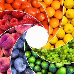Obraz na płótnie owoc tęcza warzywo