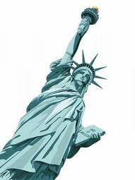 Obraz na płótnie ameryka manhatan statua amerykański ilustracja