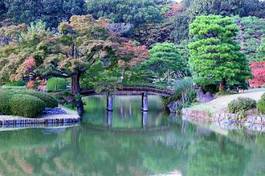 Plakat most ogród japoński świątynia piękny