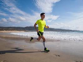 Fotoroleta ciało ćwiczenie morze jogging