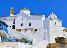 Fototapeta błękitne niebo lato kościół grecja