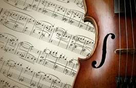 Naklejka koncert stary muzyka sztuka skrzypce