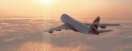 Naklejka samolot pasażerski w chmurach