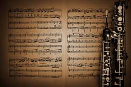 Naklejka sztuka muzyka flet stary