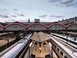 Naklejka transport dania architektura podróż pociąg