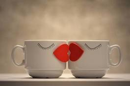 Obraz na płótnie cappucino kawa serce kubek