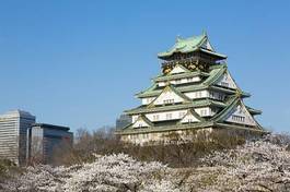 Naklejka japonia zamek kwiecień sakura