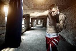 Naklejka boks sport mężczyzna