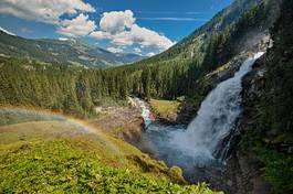 Obraz na płótnie tęcza europa lato wodospad góra