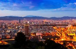 Fotoroleta hiszpania noc europa szczyt barcelona