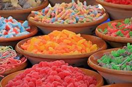 Fotoroleta rynek dzieci jedzenie niedźwiedź kolorowy