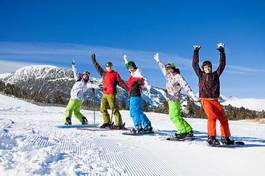 Fotoroleta snowboard uśmiech ludzie