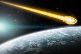 Naklejka asteroida nad ziemią