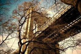 Fototapeta architektura nowy jork most brookliński zimą nostalgia