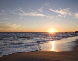 Naklejka fala plaża kalifornia zmierzch morze