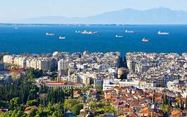Obraz na płótnie macedonia grecja statek ulica wieża