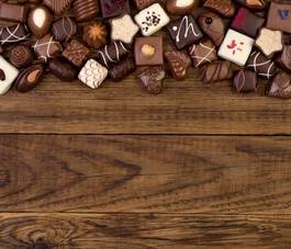 Plakat jedzenie deser czekolada kakao stół
