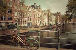 Obraz na płótnie amsterdam stary rower vintage most