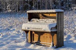 Fotoroleta muzyka śnieg vintage