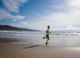 Naklejka jogging natura zdrowy woda