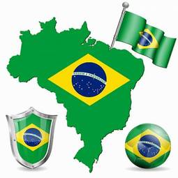 Naklejka mapa brazylia sport