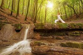 Fotoroleta dziewczynka spokój natura joga
