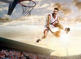 Naklejka ludzie koszykówka niebo sport słońce