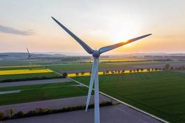 Fototapeta krajobraz wiatrak zdjęcie lotnicze odnawialnych energia wiatru