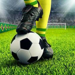 Plakat stadion trawa stadion piłkarski brazylia fitness