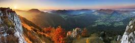 Naklejka góra panorama jesień