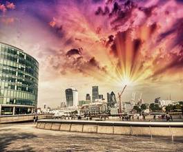 Obraz na płótnie woda niebo lato tamiza londyn