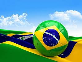 Naklejka brazylia 3d piłka nożna filiżanka