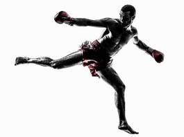 Naklejka ludzie bokser sztuki walki kick-boxing