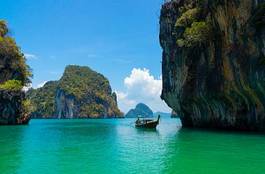 Fototapeta widok tropikalny łódź pejzaż tajlandia