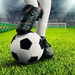 Plakat stadion zabawa sport piłka nożna brazylia