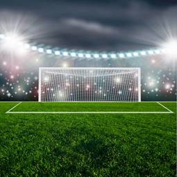 Plakat stadion piłkarski noc mecz boisko piłki nożnej