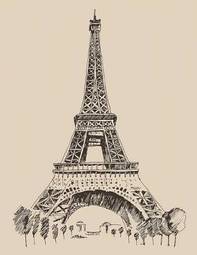 Naklejka architektura francja wieża