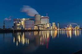 Plakat noc niemiecki przemysł elektrownia 