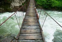 Plakat most stary woda ścieżka drewniany
