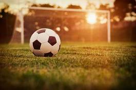 Obraz na płótnie niebo zmierzch vintage piłka nożna boisko piłki nożnej