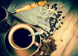Obraz na płótnie kawa stary deser herbata