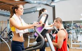 Naklejka siłownia ćwiczenie kobieta fitness zdrowy