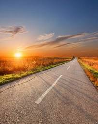 Fotoroleta słońce autostrada łąka