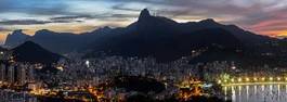 Plakat szczyt miasto słońce brazylia ptak
