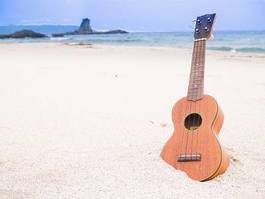 Naklejka lato morze występ ukulele